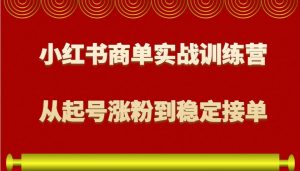 小红书商单实战训练营，从0到1教你如何变现，从起号涨粉到稳定接单，适合新手-康仁安网创