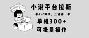 小说平台拉新,单机300+,两分钟一单4~10块,操作简单可批量。-康仁安网创
