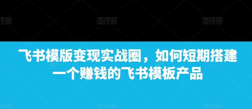 飞书模版变现实战圈,如何短期搭建一个赚钱的飞书模板产品-康仁安网创