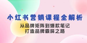 小红书营销课程全解析，从品牌矩阵到爆款笔记，打造品牌霸屏之路-康仁安网创
