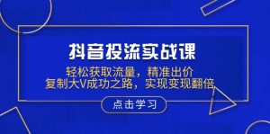 抖音投流实战课,轻松获取流量,精准出价,复制大V成功之路,实现变现翻倍-康仁安网创