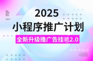 2025小程序推广计划，撸广告挂JI3.0玩法，日均5张【揭秘】-康仁安网创