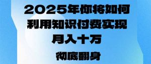 2025年,你将如何利用知识付费实现月入十万,甚至年入百万?-康仁安网创