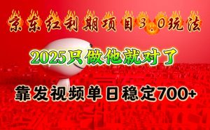 京东红利项目3.0玩法,2025只做他就对了,靠发视频单日稳定700+-康仁安网创