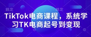 TikTok电商课程,系统学习TK电商起号到变现-康仁安网创