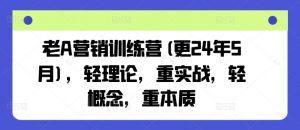 老A营销训练营(更25年1月)，轻理论，重实战，轻概念，重本质-康仁安网创