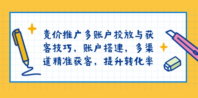 竞价推广多账户投放与获客技巧,账户搭建,多渠道精准获客,提升转化率-康仁安网创