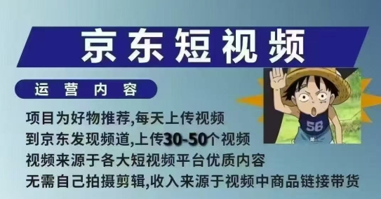 京东短视频带货课，无需自己拍摄剪辑，保姆式教学，两天快速上手-康仁安网创