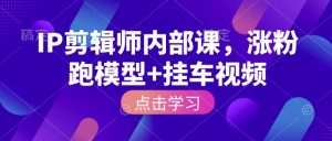 IP剪辑师内部课,涨粉跑模型+挂车视频-康仁安网创