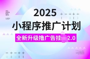 2025小程序推广计划，全新升级撸广告挂JI2.0玩法，日入多张，小白可做【揭秘】-康仁安网创