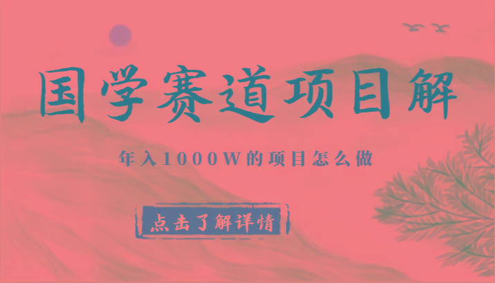 国学赛道项目拆解,全是干货,年入1000W的项目应该怎么做,思维提升-康仁安网创
