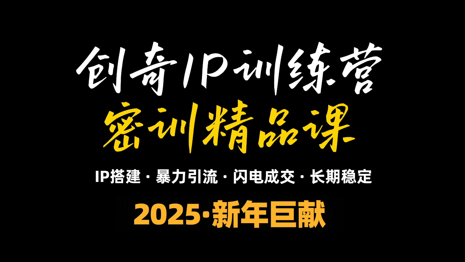 2025年“知识付费IP训练营”小白避坑年赚百万,暴力引流,闪电成交-康仁安网创