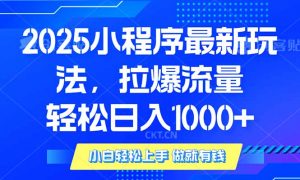 2025年小程序最新玩法，流量直接拉爆，单日稳定变现1000+-康仁安网创