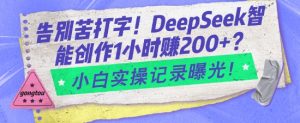 告别苦打字!DeepSeek智能创作1小时入2张?小白实操记录曝光-康仁安网创