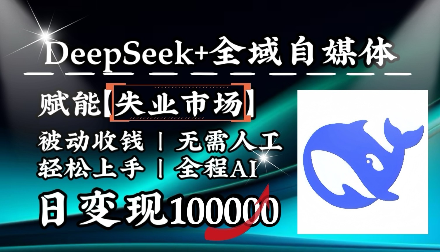 降维打击，DeepSeek+失业市场，全自动操作，结合人人刚需，单月利润轻松破100000＋-康仁安网创