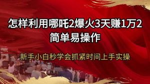 怎样利用哪吒2爆火3天赚1万2简单易操作新手小白秒学会抓紧时间上手实操-康仁安网创