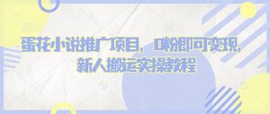 蛋花小说推文项目,0粉即可变现,新人搬运实操教程-康仁安网创