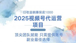 2025视频号代运营 日躺赚1000＋ 只需提供账号-康仁安网创