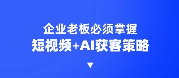 企业短视频AI获客霸屏流量课,6步短视频+AI突围法,3大霸屏抢客策略-康仁安网创