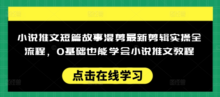 小说推文短篇故事混剪最新剪辑实操全流程，0基础也能学会小说推文教程，肯干多发日入多张-康仁安网创
