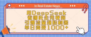 用DeepSeek做哪吒走秀视频，引爆流量涨粉利器，单日变现1k-康仁安网创