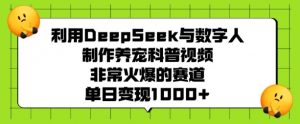 利用DeepSeek与数字人制作养宠科普视频，非常火爆的赛道，单日变现多张-康仁安网创