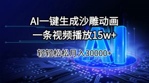 AI一键生成沙雕动画一条视频播放15Wt轻轻松松月入30000+-康仁安网创