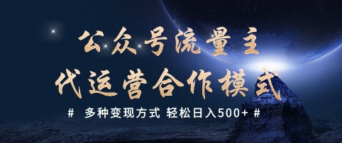公众号流量主代运营 多种变现方式 轻松日入5张【揭秘】-康仁安网创