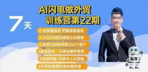 AI闪电做外贸训练营第22期：Al快速选品+小白1小时完成独立站搭建+10分钟获取200个客户等-康仁安网创