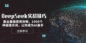 DeepSeek实战技巧：集合最强使用攻略，1000个神级提示词，让你成为AI高手-康仁安网创