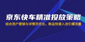 京东快车精准投放策略，结合用户营销与详情页优化，新品快速入池引爆流量-康仁安网创