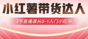 小红薯达人带货启航计划，3节直播课从0-1入门小红书-康仁安网创