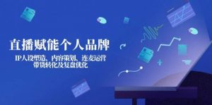 直播赋能个人品牌：IP人设塑造、内容策划、连麦运营、带货转化及复盘优化-康仁安网创