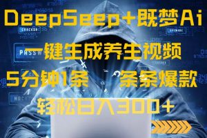 DeepSeek+既梦Ai生成养生视频，5分钟一条，条条爆款，轻松日入300+-康仁安网创