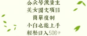 流量主长期收益项目，美女图片简单复制，小白也能上手，轻松日入5张-康仁安网创