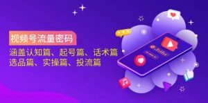 视频号流量密码:涵盖认知篇、起号篇、话术篇、选品篇、实操篇、投流篇-康仁安网创