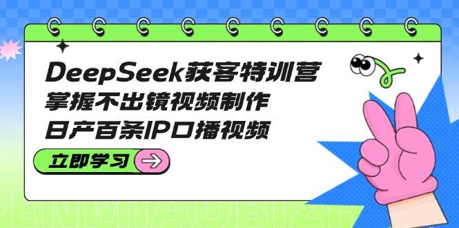 DeepSeek获客特训营:掌握不出镜视频制作,日产百条IP口播视频-康仁安网创