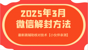 2025年3月微信解封方法 最新跳辅助核对技术【小伙伴亲测】-康仁安网创