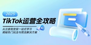TikTok运营全攻略，从注册到变现一站式学习，揭秘热门玩法与限流解决方案-康仁安网创