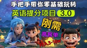 英语提分项目3.0，私域高客单价，刚需，月入3-10个-康仁安网创