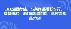 3D动画养生,5条作品涨粉5万,条条爆款,制作流程简单,私域变现能力强-康仁安网创