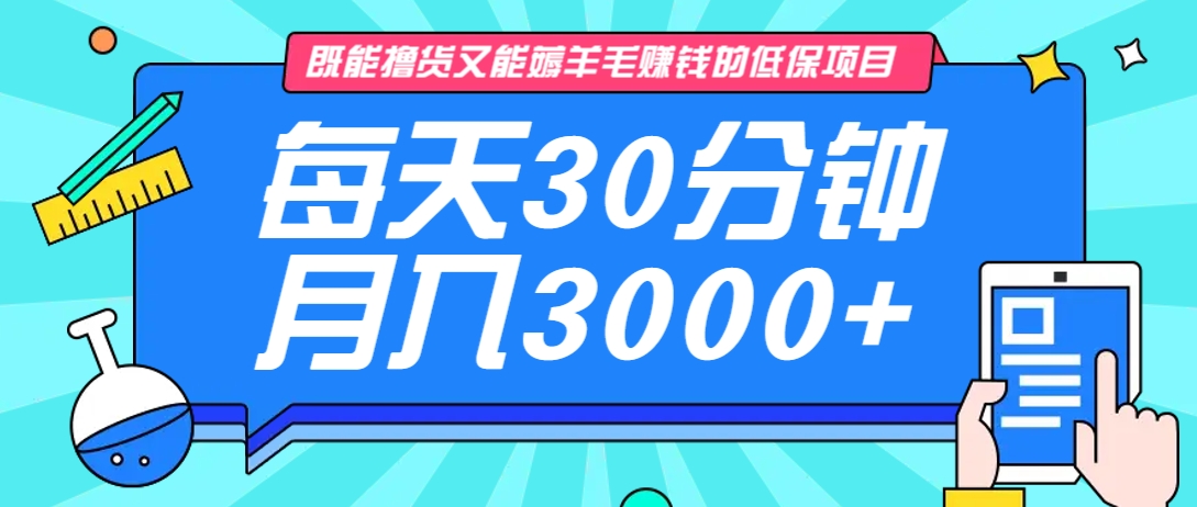 既能撸货又能赚钱的长期低保项目,每天30分钟,多号百分百稳定月入3000+!-康仁安网创