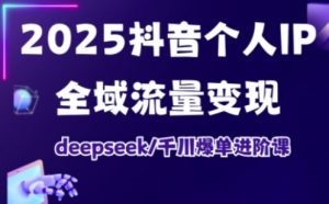 2025抖音个人IP全域流量变现进阶课,deepseek千川爆单进阶课-康仁安网创