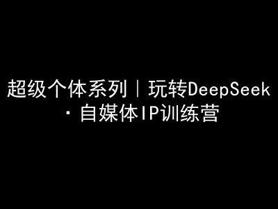 超级个体系列，玩转DeepSeek·自媒体IP训练营，deepseek教程-康仁安网创