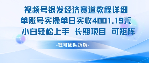 视频号银发经济赛道单账号实操单日实收1k+，小白轻松上手长期项目-康仁安网创