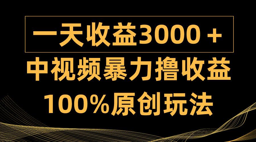 (9696期)中视频暴力撸收益,日入3000+,100%原创玩法,小白轻松上手多种变现方式-康仁安网创