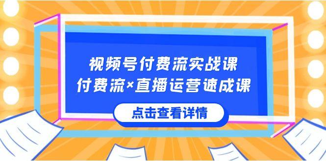 视频号付费流实战课，付费流×直播运营速成课，让你快速掌握视频号核心运营技能-康仁安网创