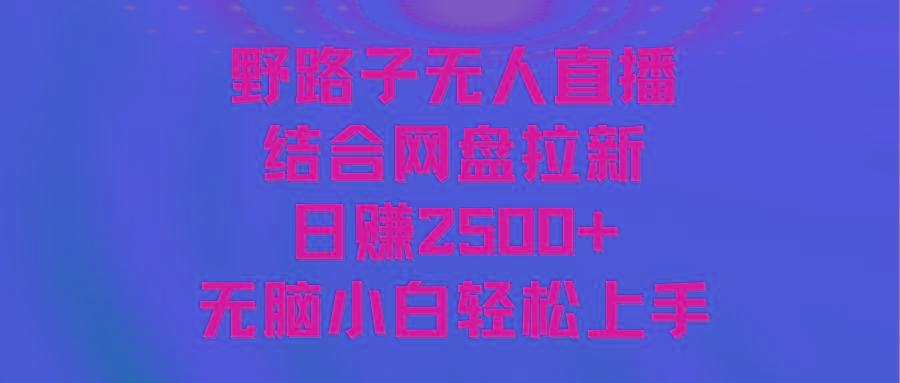 无人直播野路子结合网盘拉新,日赚2500+多平台变现,小白无脑轻松上手操作-康仁安网创