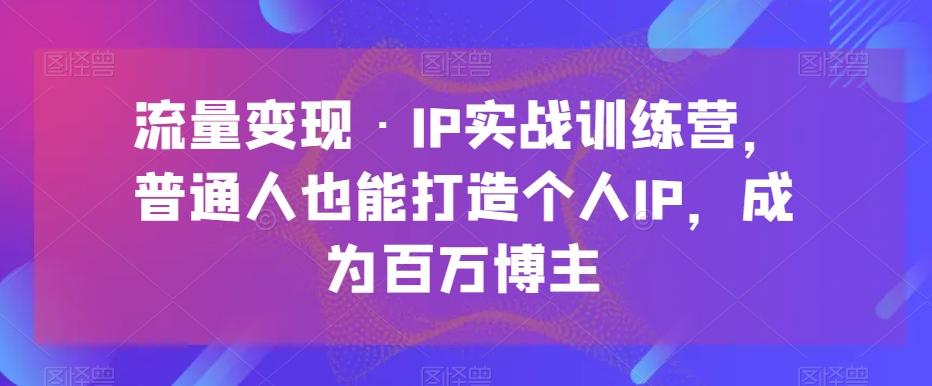 流量变现·IP实战训练营,普通人也能打造个人IP,成为百万博主-康仁安网创