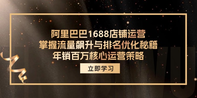 阿里巴巴1688店铺运营，掌握流量飙升与排名优化秘籍 年销百万核心运营策略-康仁安网创